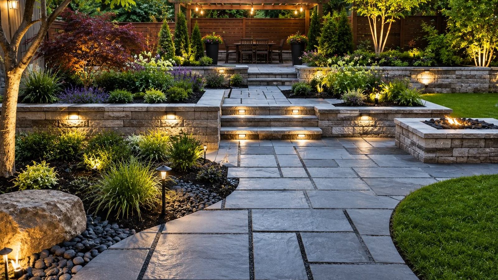 Landscape project at dusk